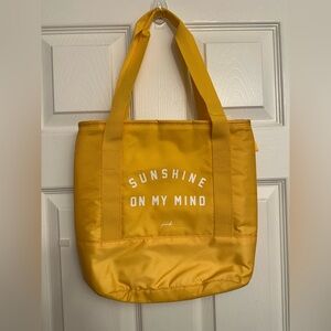 Sunny Yellow Canvas Tote Bag with Positive Message